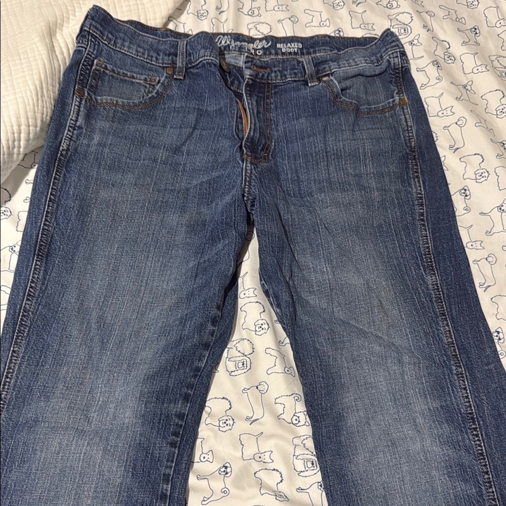 Wrangler Blue Bootcut Jeans for Men